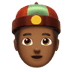 👲🏾 person with skullcap: medium-dark skin tone display on Apple